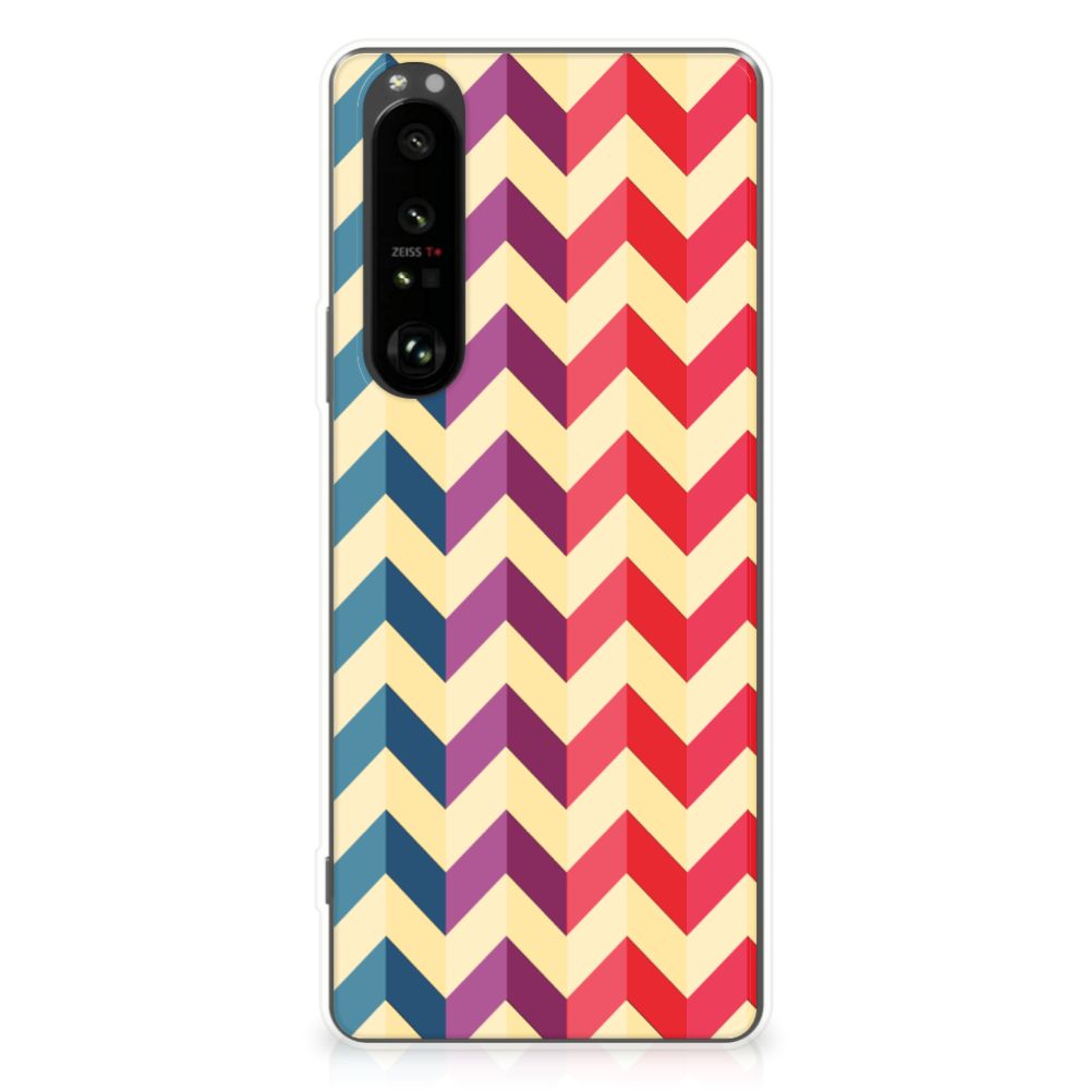 Sony Xperia 1 III TPU bumper Zigzag Multi Color B2C Telecom