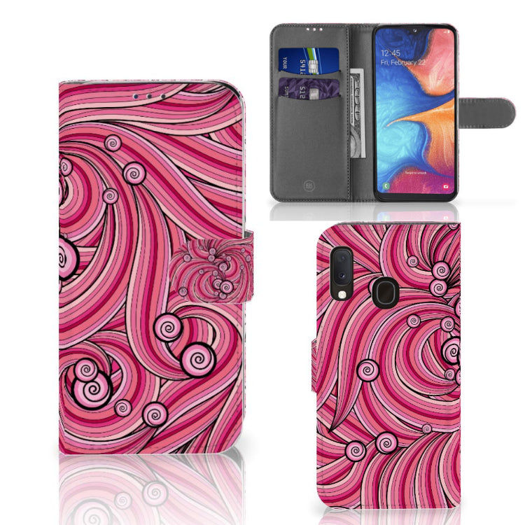 Samsung Galaxy A20e Hoesje Swirl Pink
