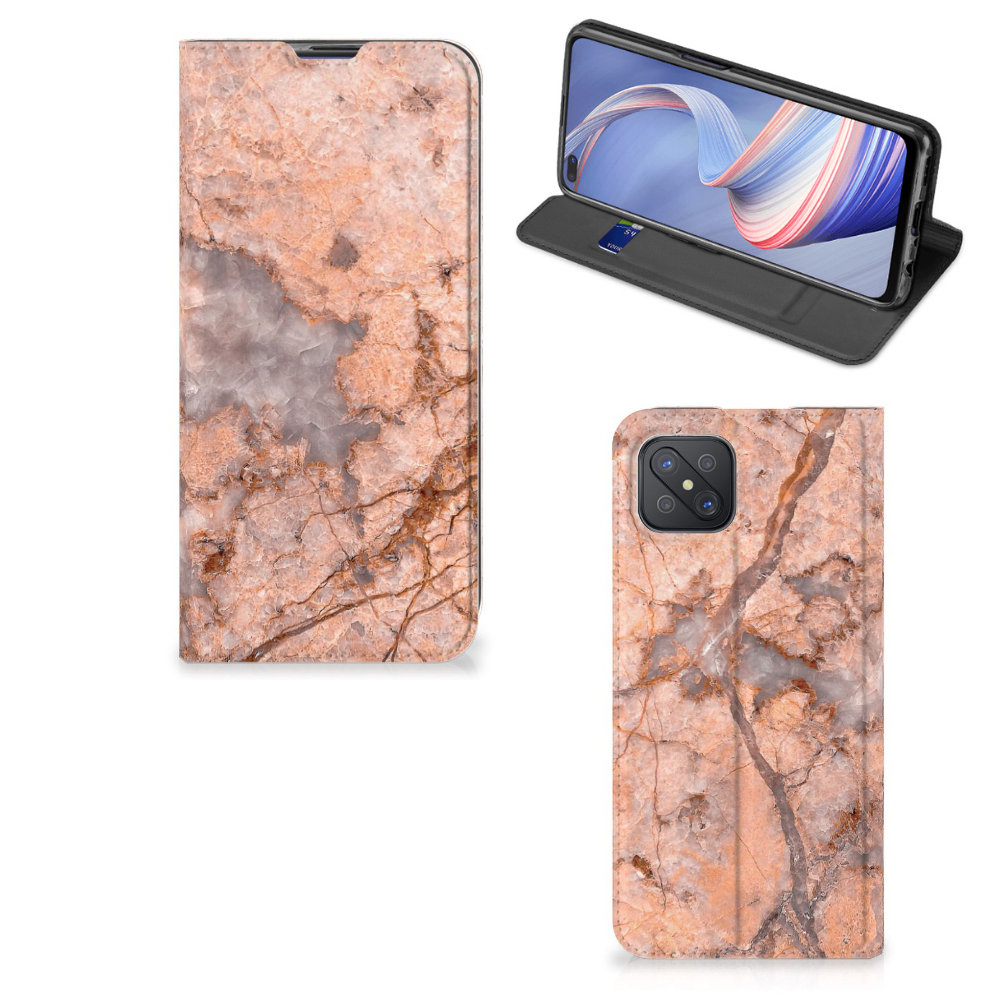 OPPO Reno4 Z 5G Standcase Marmer Oranje - B2C Telecom