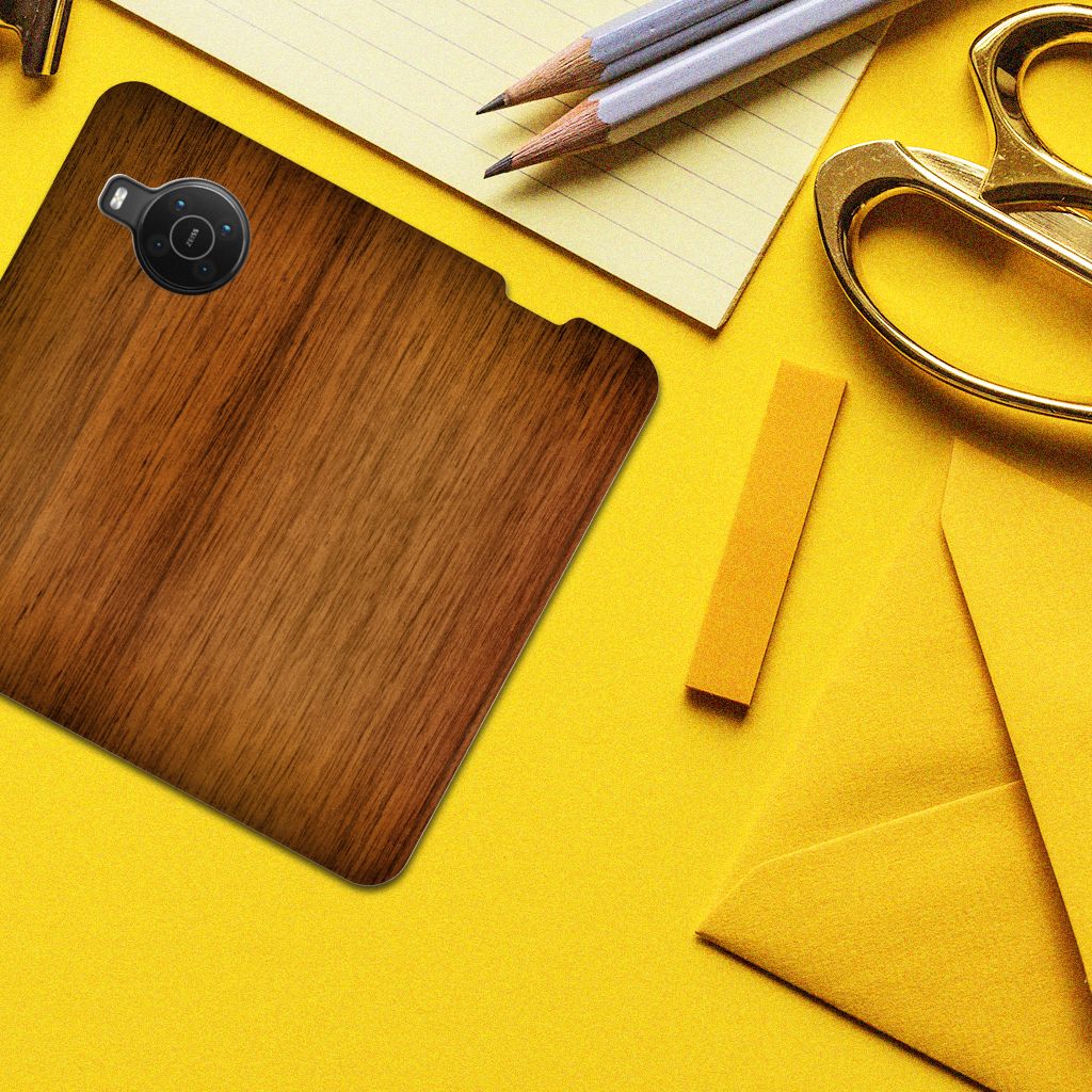 Nokia X20 | X10 Book Wallet Case Donker Hout - B2C Telecom