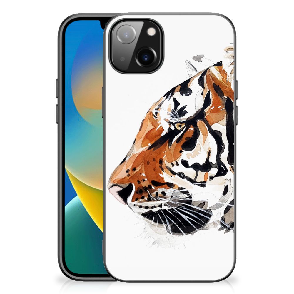 Kleurrijke Telefoonhoesje iPhone 14 Plus Watercolor Tiger