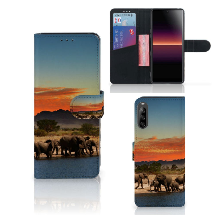 Sony Xperia L4 Telefoonhoesje met Pasjes Olifanten