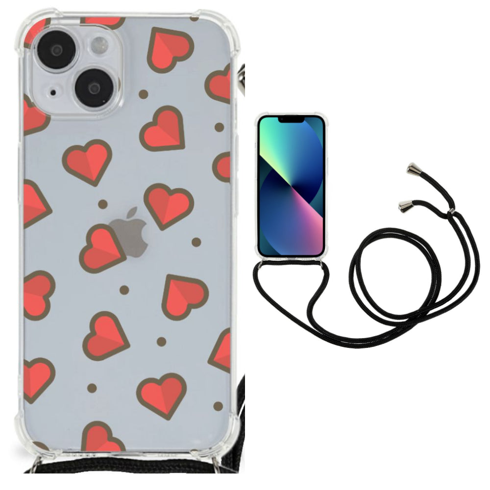 iPhone 14 Plus Doorzichtige Silicone Hoesje Hearts