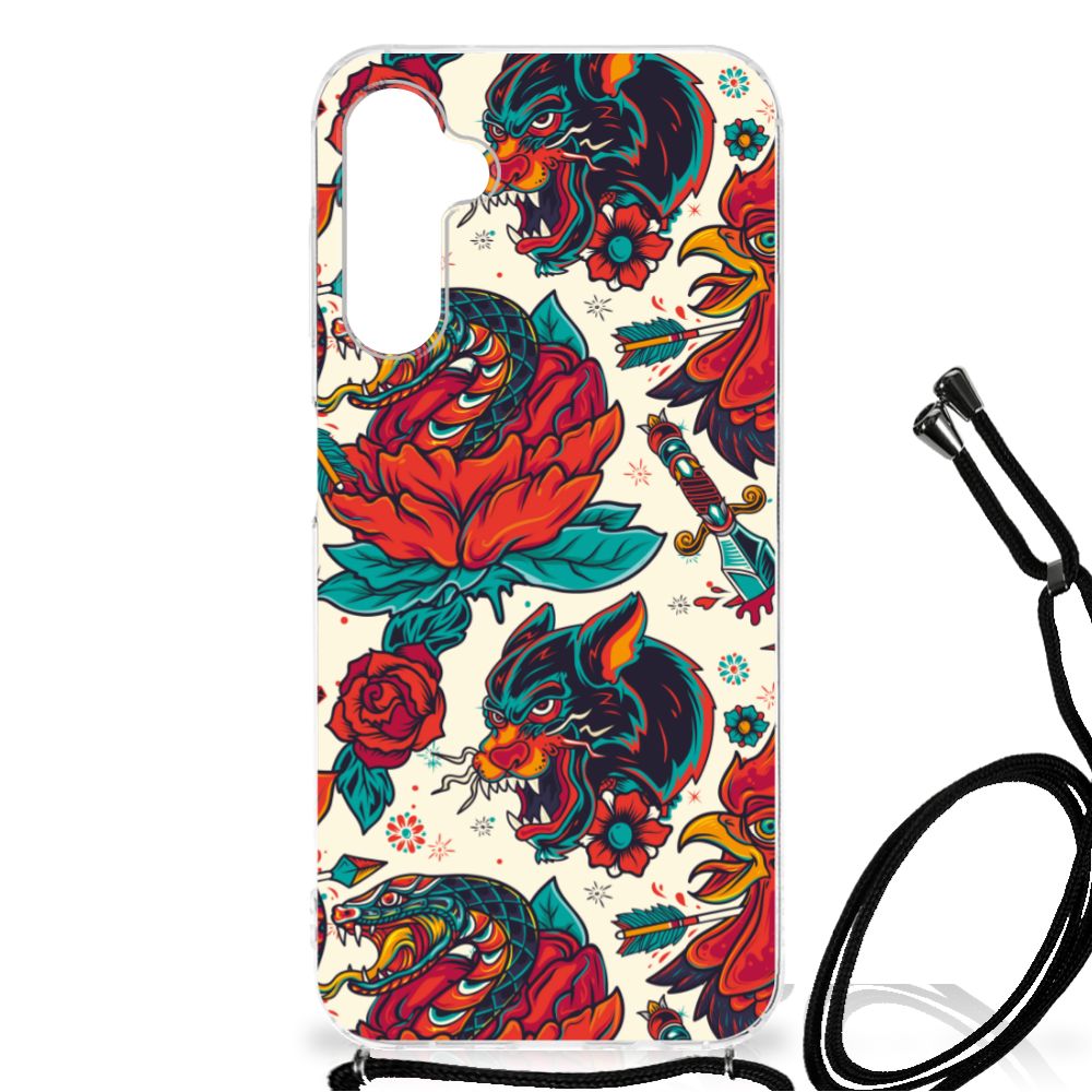 Anti-shock Hoesje met foto voor Samsung Galaxy A14 5G Old Skool met vintage tattoo ontwerp