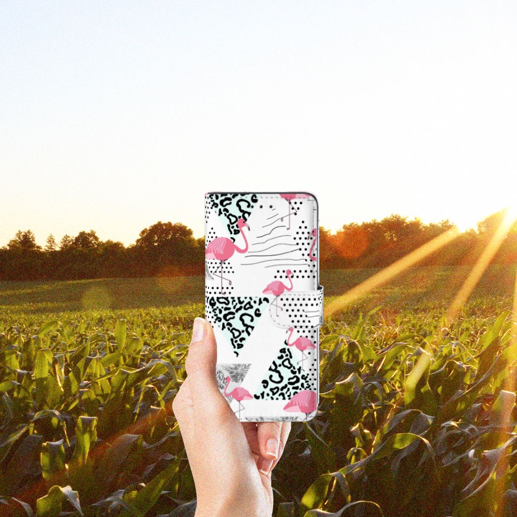 Honor 20 Pro Telefoonhoesje met Pasjes Flamingo Triangle