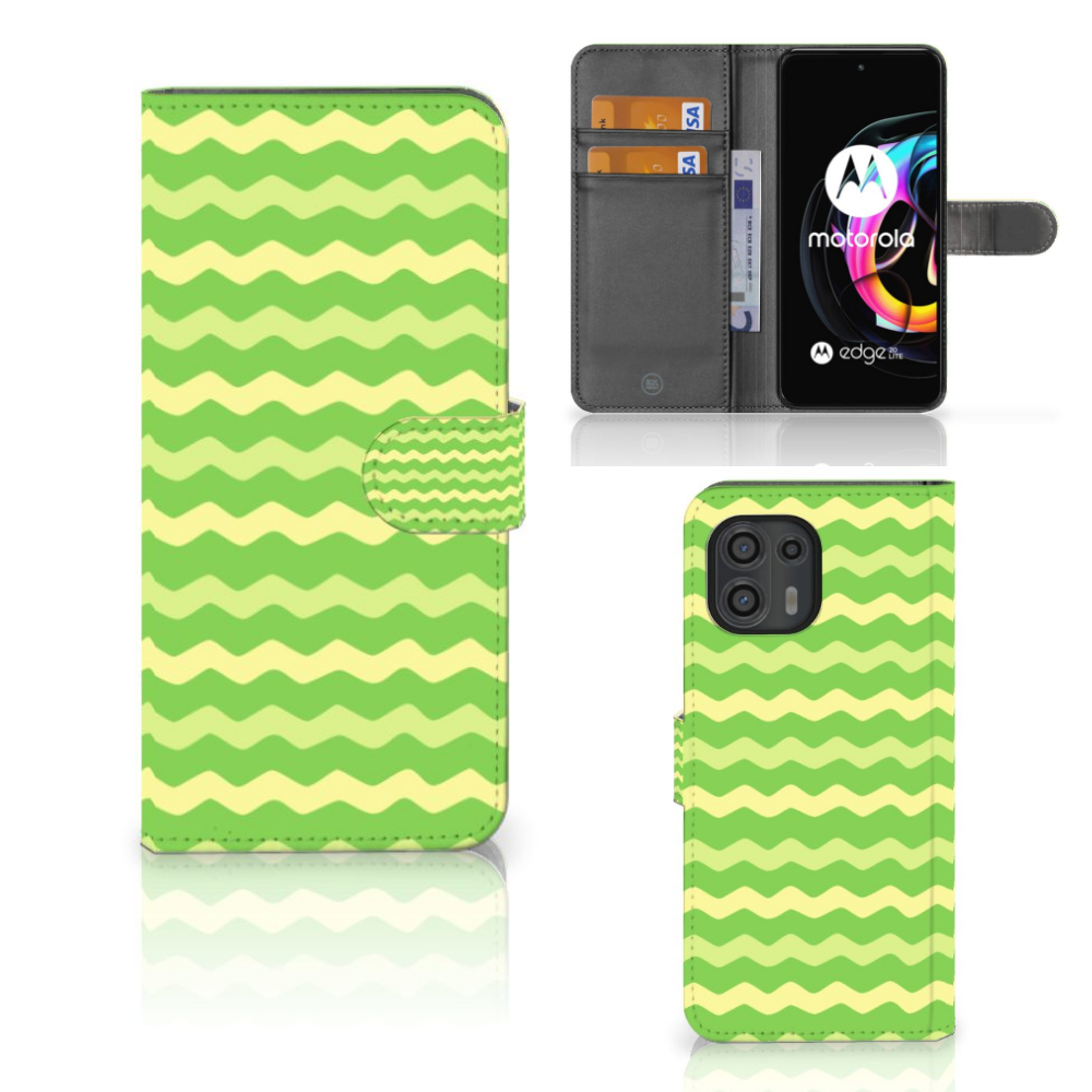 Motorola Edge 20 Lite Telefoon Hoesje Waves Green