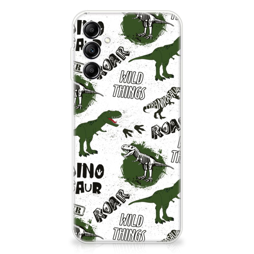 TPU Hoesje voor Samsung Galaxy A14 5G Dinosaurus met dino patronen en tekst prints.