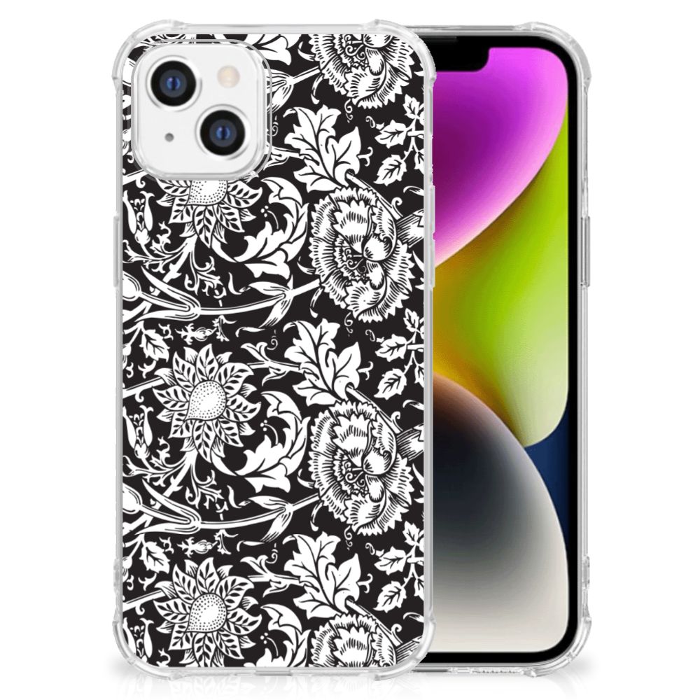 iPhone 14 Case Black Flowers