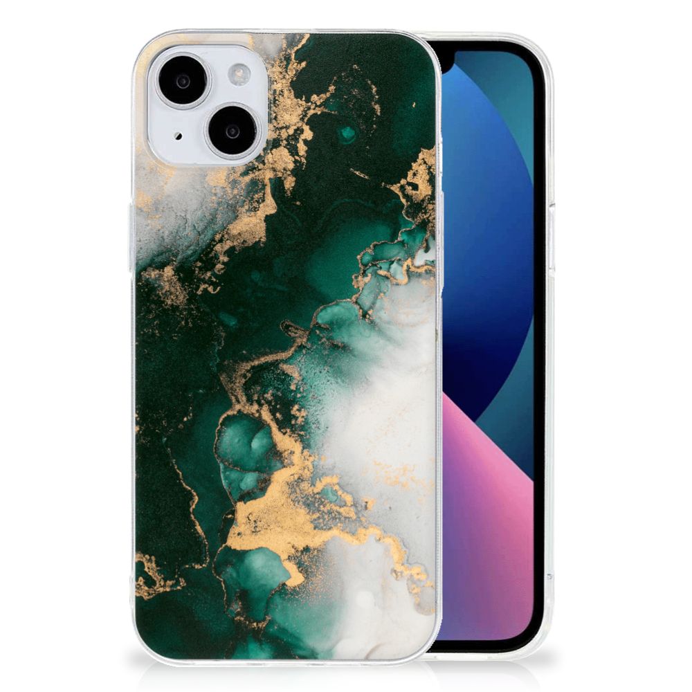 TPU Siliconen Hoesje voor iPhone 15 Plus Marmer Groen