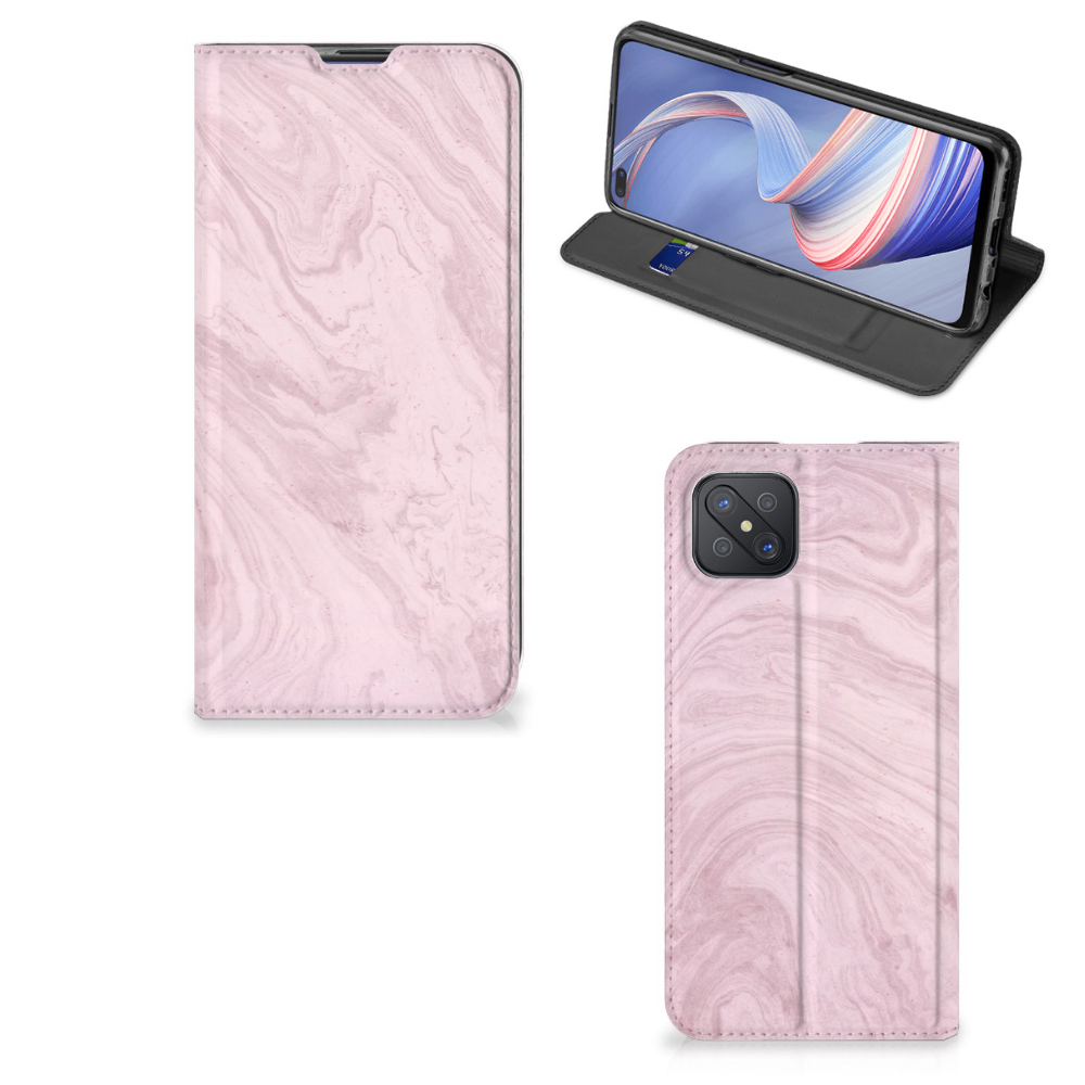 OPPO Reno4 Z 5G Standcase Marble Pink - Origineel Cadeau Vriendin - B2C Telecom