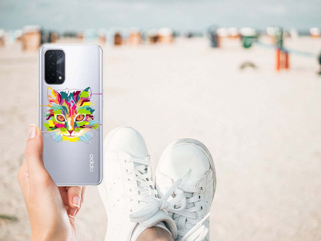 OPPO A93 5G Telefoonhoesje met Naam Cat Color B2C Telecom