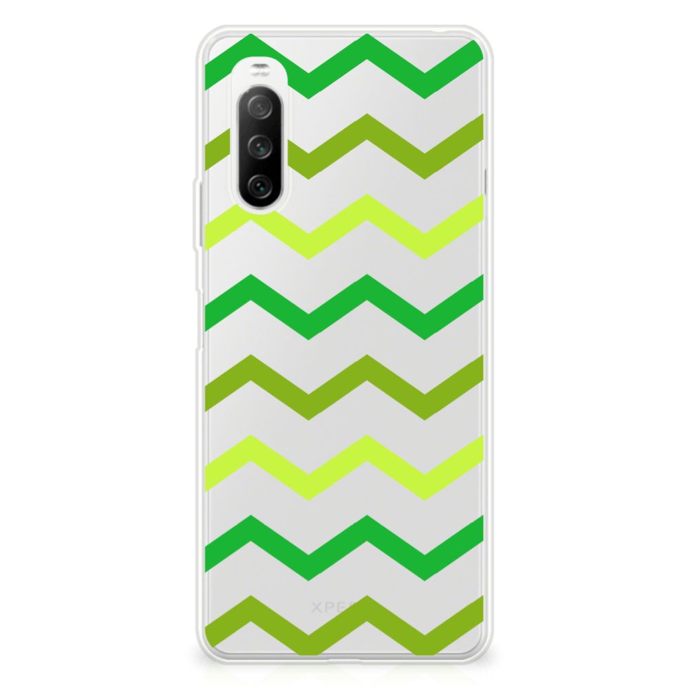 Sony Xperia 10 III TPU bumper Zigzag Groen B2C Telecom