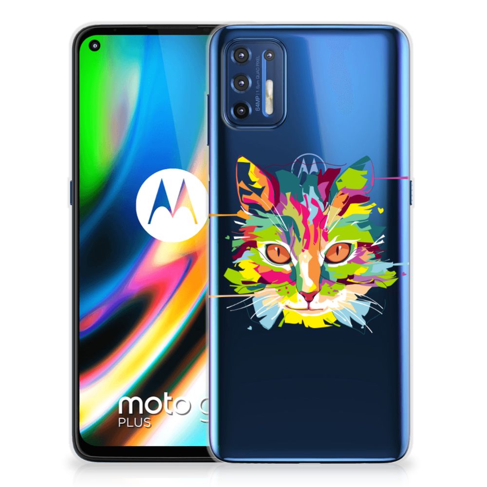 Motorola Moto G9 Plus Telefoonhoesje met Naam Cat Color B2C Telecom