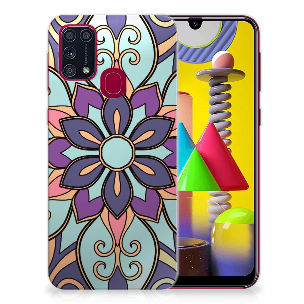 Samsung Galaxy M31 TPU Case Purple Flower B2C Telecom