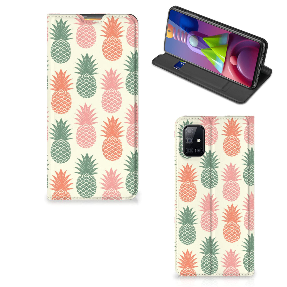 Samsung Galaxy M51 Flip Style Cover Ananas