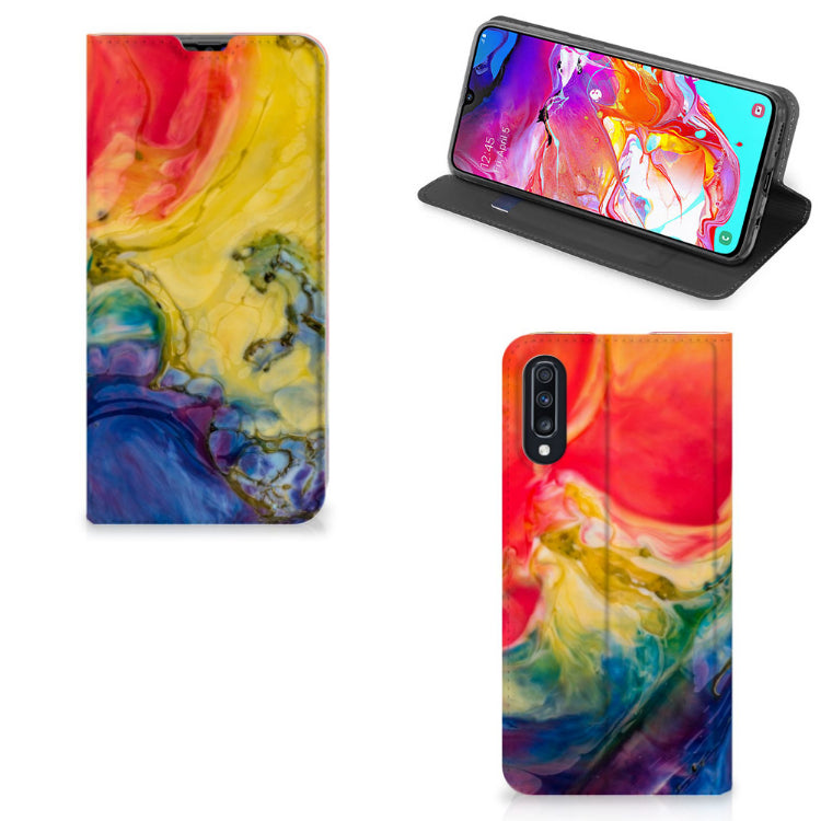 Bookcase Samsung Galaxy A70 Watercolor Dark