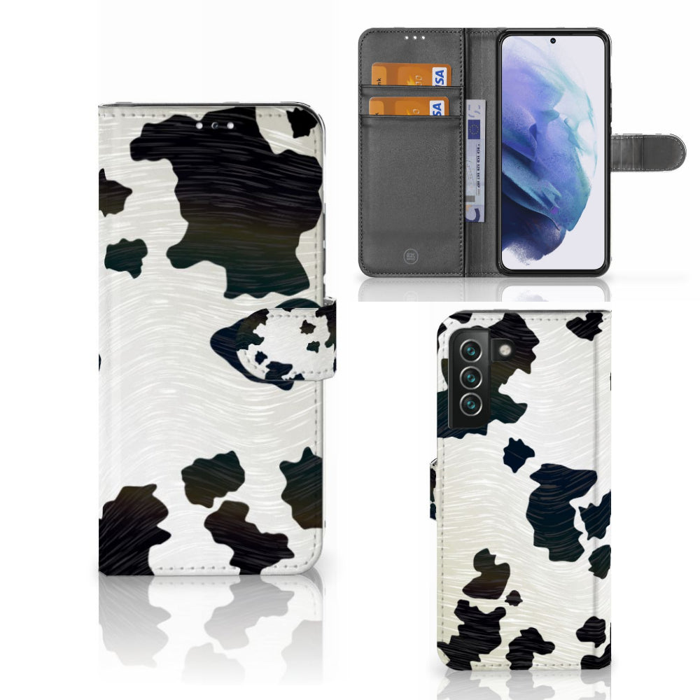 Samsung Galaxy S22 Plus Telefoonhoesje met Pasjes Koeienvlekken