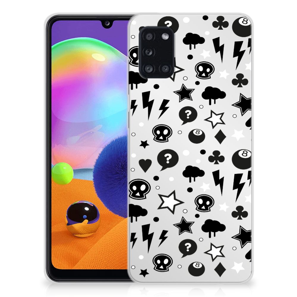 Silicone Back Case Samsung Galaxy A31 Silver Punk B2C Telecom