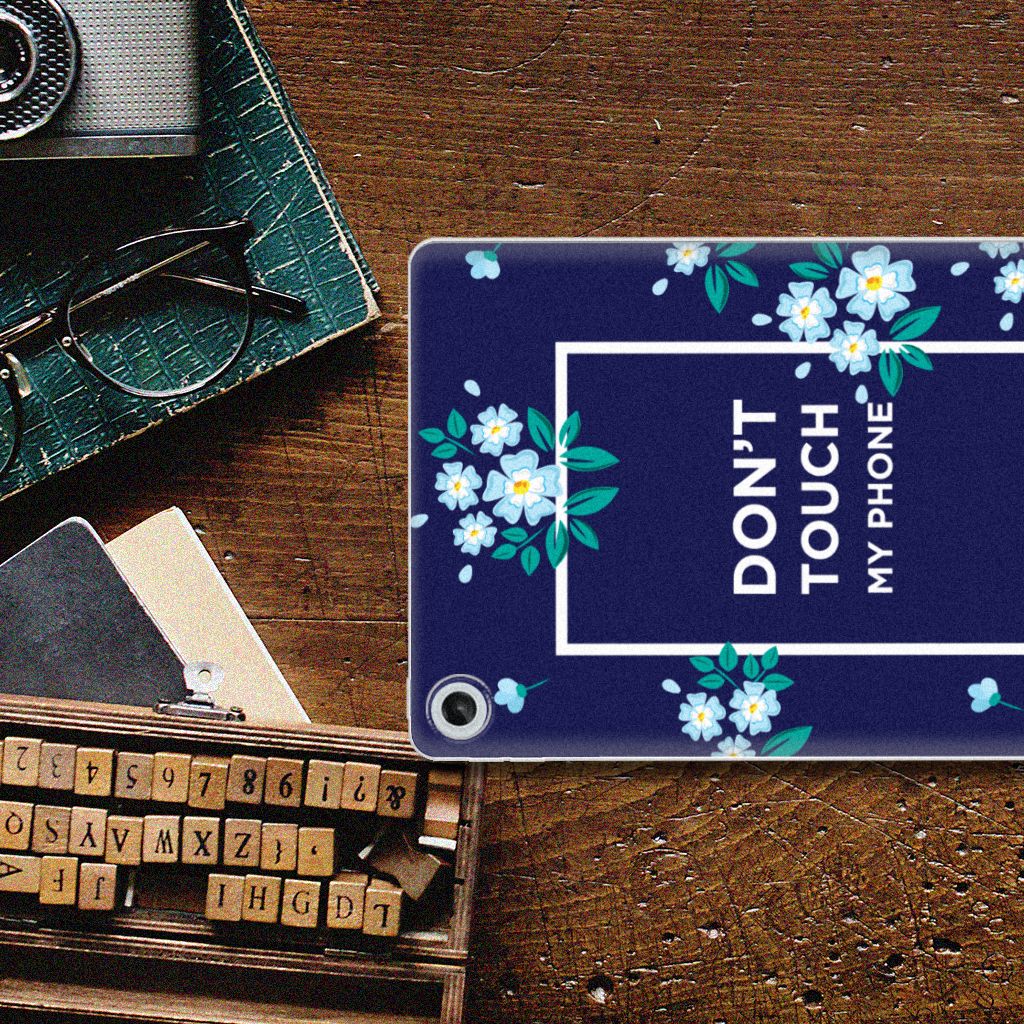 Lenovo Tab M10 Plus (3e generatie) Print Case Flowers Blue DTMP - B2C Telecom