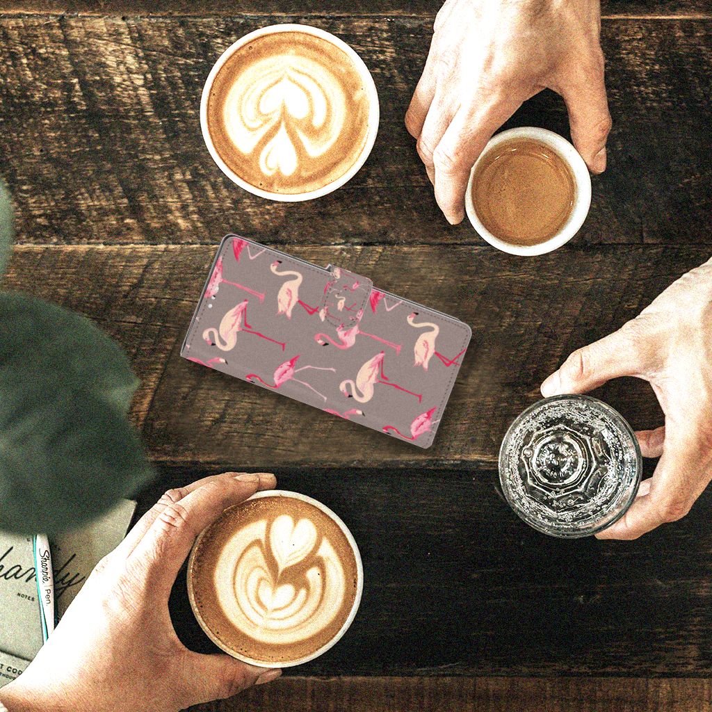Samsung Galaxy Note 10 Telefoonhoesje met Pasjes Flamingo