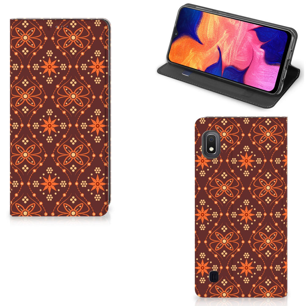 Samsung Galaxy A10 Hoesje met Magneet Batik Brown