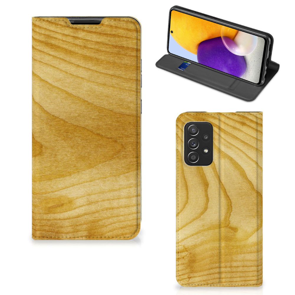 Samsung Galaxy A72 (5G/4G) Book Wallet Case Licht Hout