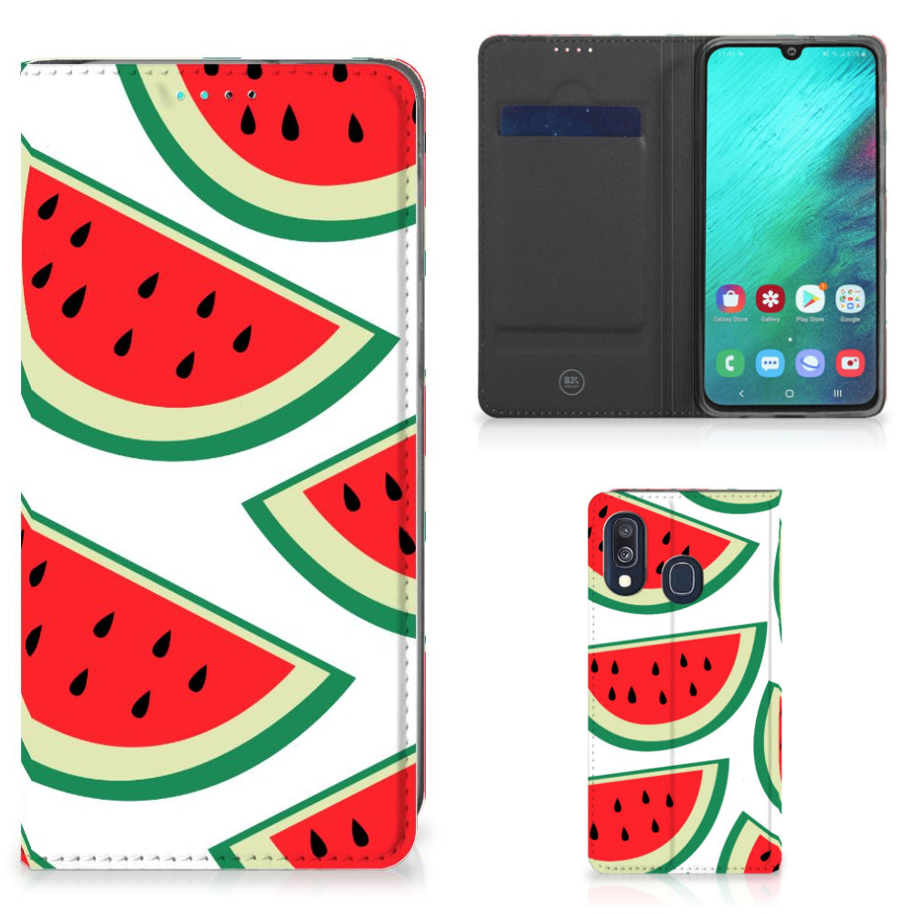 Samsung Galaxy A40 Flip Style Cover Watermelons