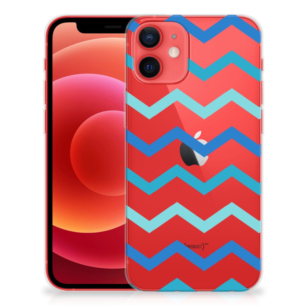 iPhone 12 Mini TPU bumper Zigzag Blauw B2C Telecom