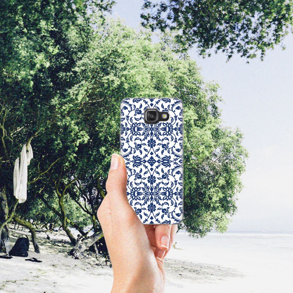 Samsung Galaxy A3 2016 TPU Case Flower Blue