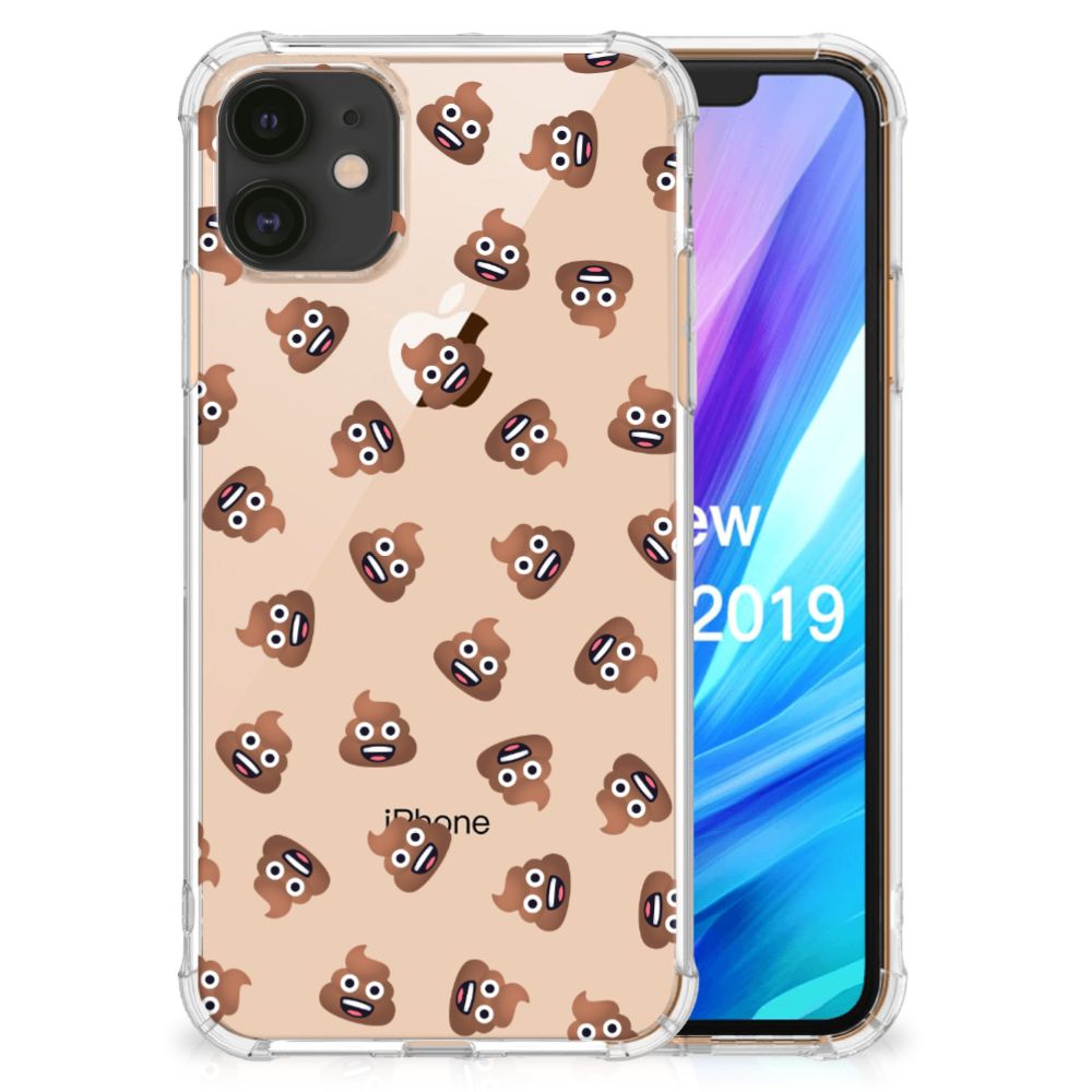Doorzichtige Silicone Hoesje voor Apple iPhone 11 Poep Emojis B2C Telecom