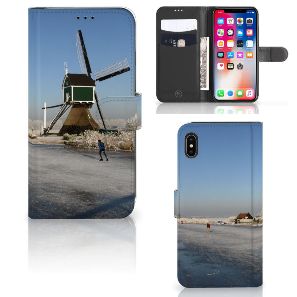 Apple iPhone Xs Max Flip Cover Schaatsers
