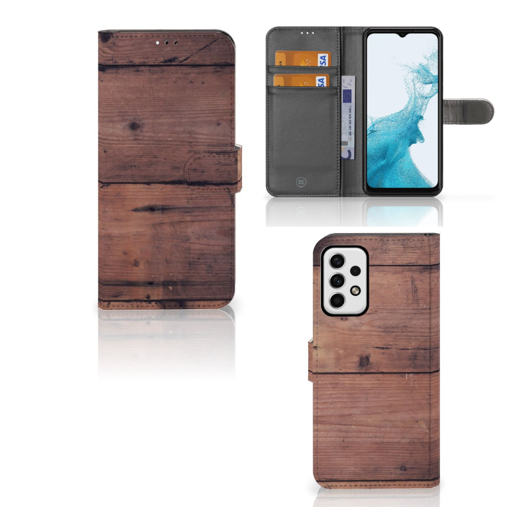 Samsung Galaxy A23 Book Style Case Old Wood