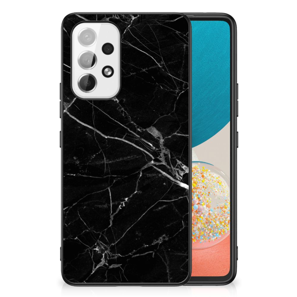 Samsung Galaxy A53 Marmeren Print Telefoonhoesje Marmer Zwart - Origineel Cadeau Vader