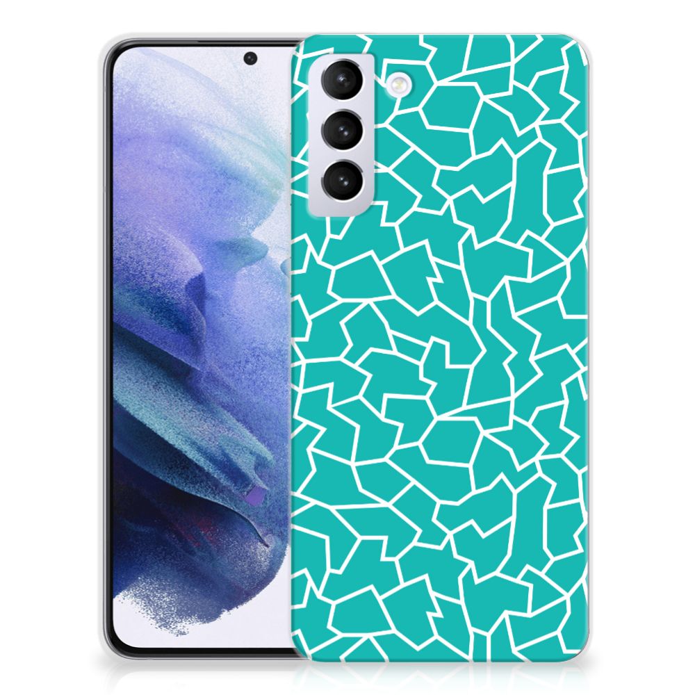 Samsung Galaxy S21 Plus Hoesje maken Cracks Blue B2C Telecom