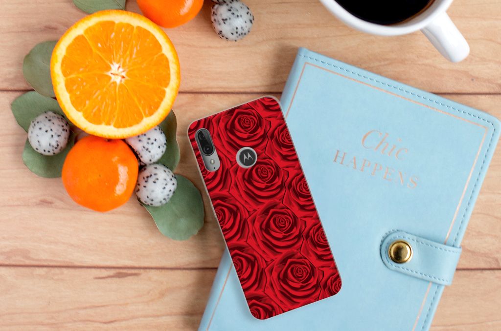 Motorola Moto E6 Plus TPU Case Red Roses
