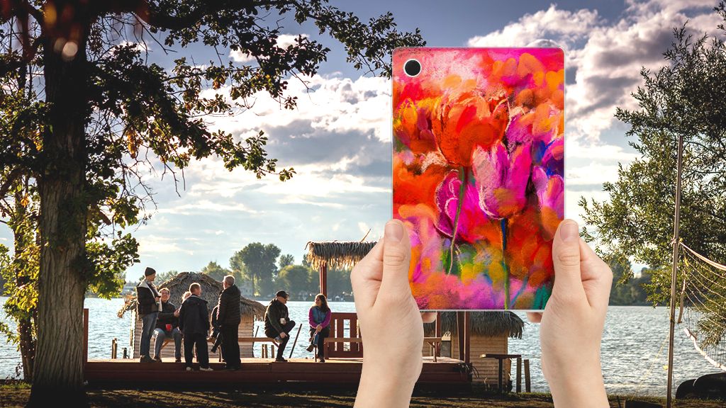 Tablethoes Samsung Galaxy Tab A8 2021/2022 Tulips