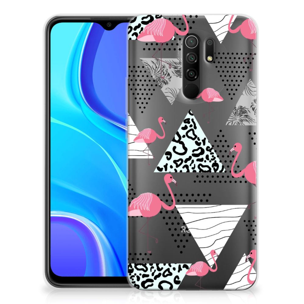 Xiaomi Redmi 9 TPU Hoesje Flamingo Triangle B2C Telecom