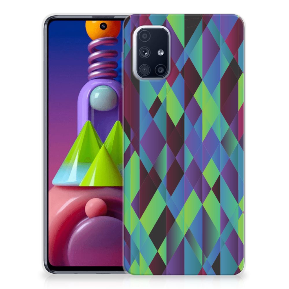 Samsung Galaxy M51 TPU Hoesje Abstract Green Blue B2C Telecom