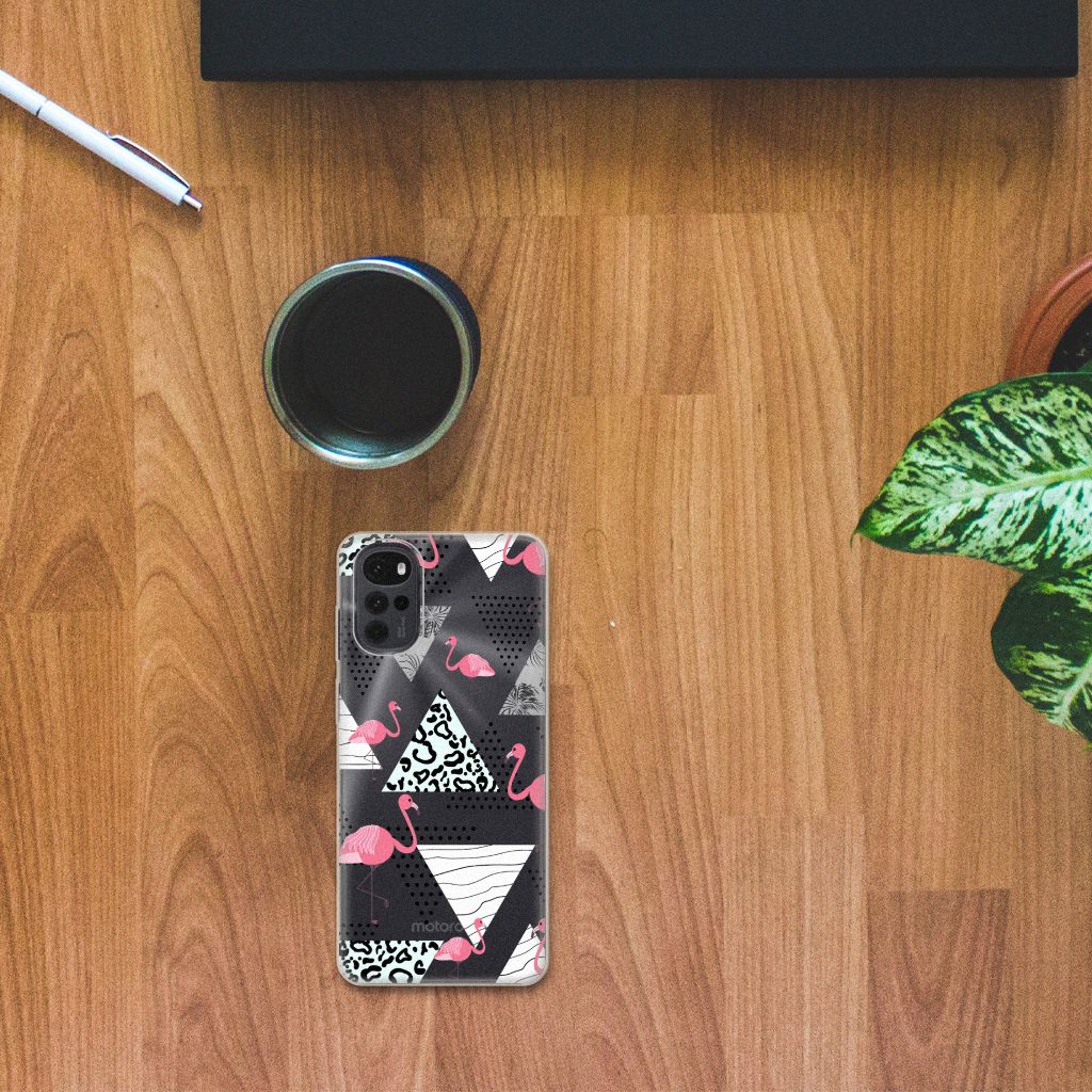 Motorola Moto G22 TPU Hoesje Flamingo Triangle B2C Telecom