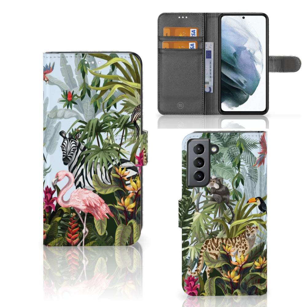Telefoonhoesje met Pasjes voor Samsung Galaxy S21 FE Jungle