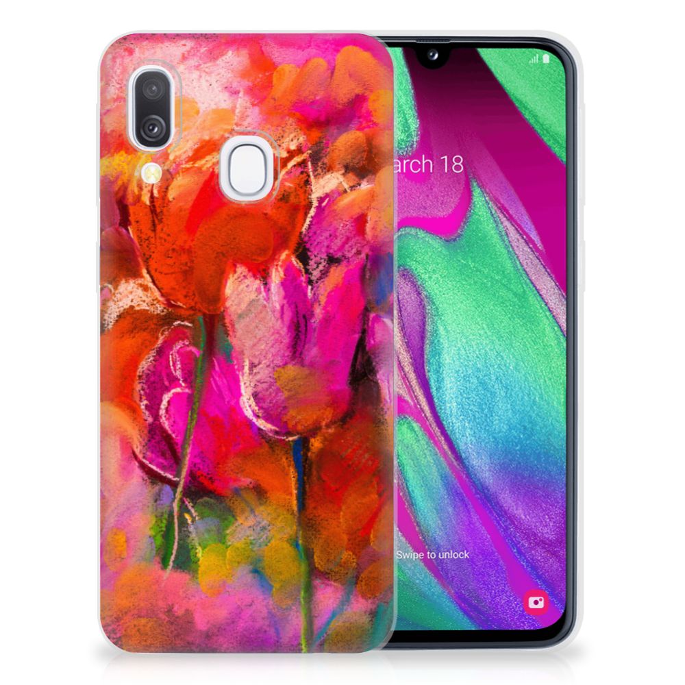 Hoesje maken Samsung Galaxy A40 Tulips
