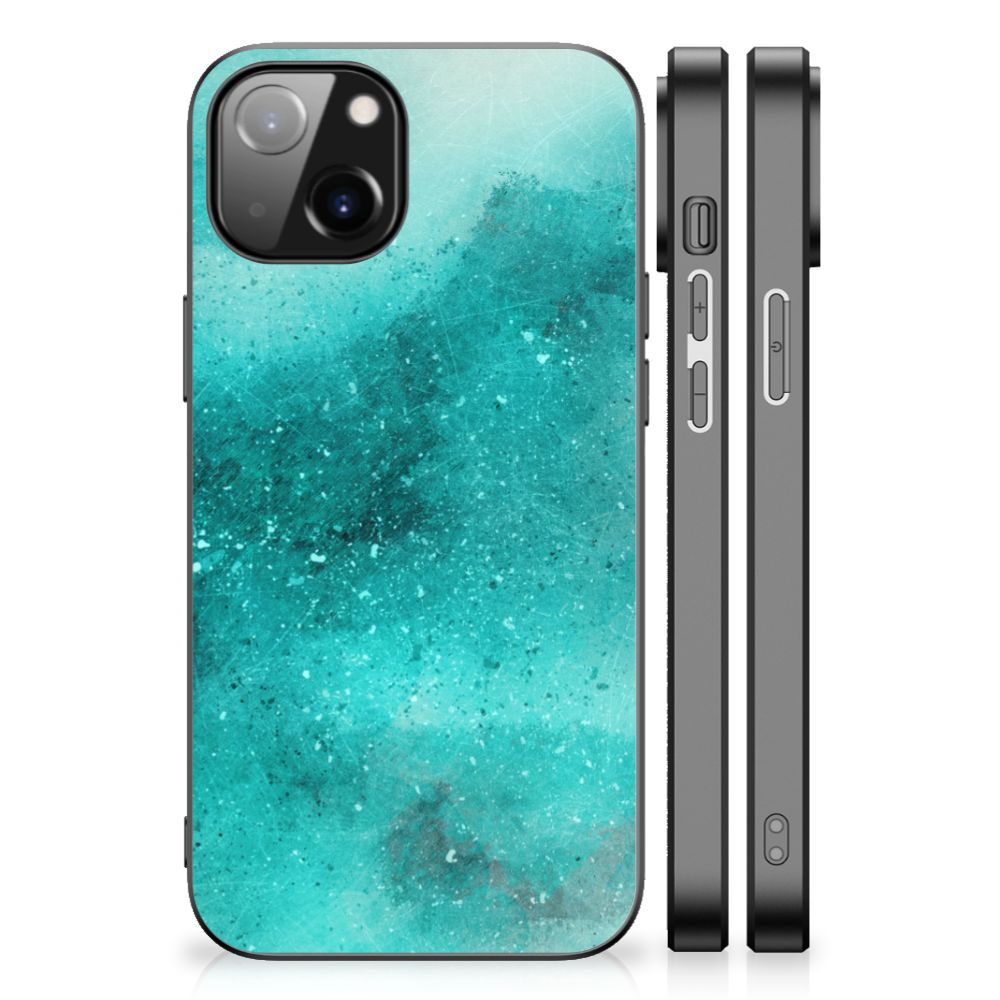 Kleurrijke Telefoonhoesje Apple iPhone 13 | iPhone 14 Painting Blue