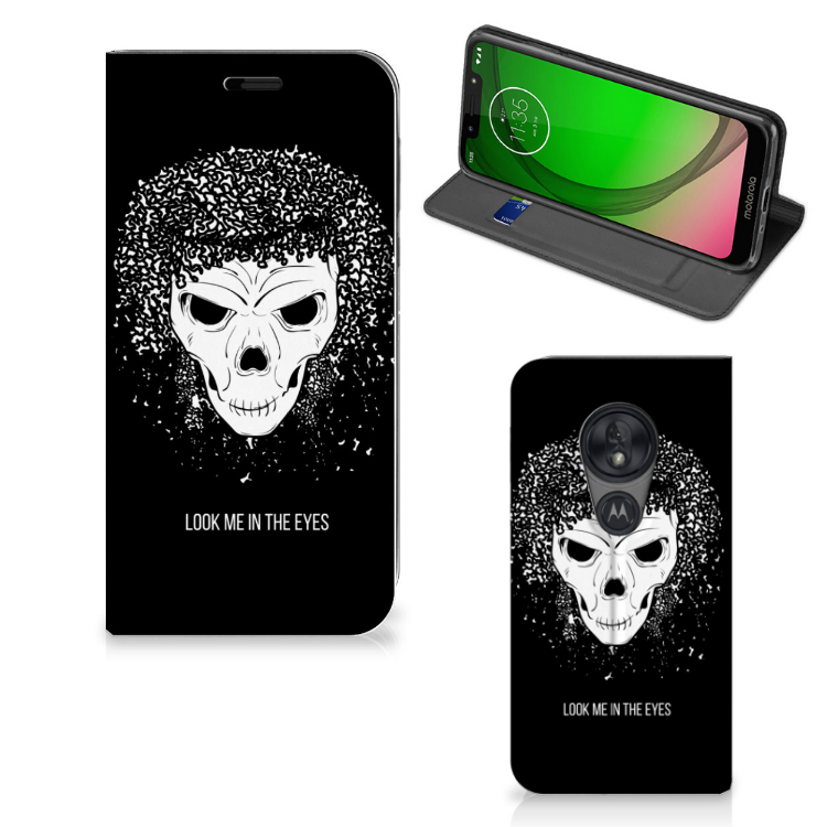 Mobiel BookCase Motorola Moto G7 Play Skull Hair - B2C Telecom