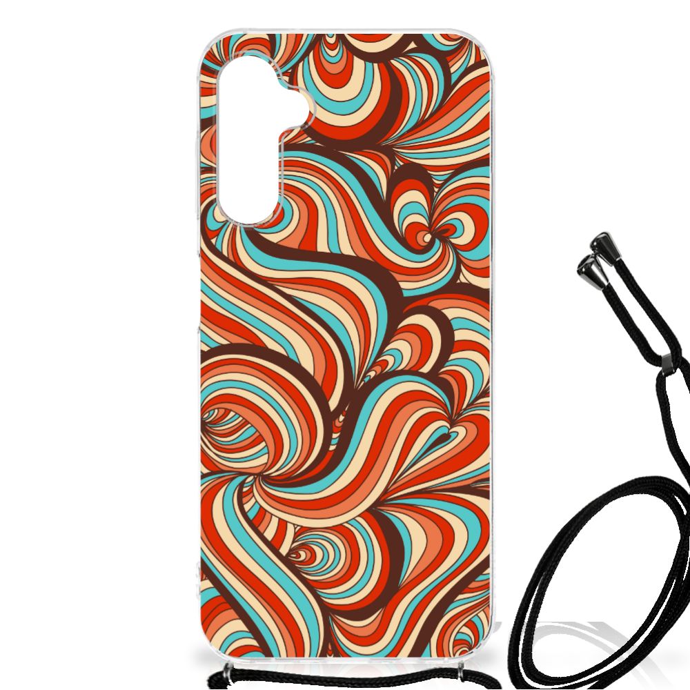 Samsung Galaxy A14 5G Back Cover Retro - kleurrijk retro design op flexibele rubberen back cover