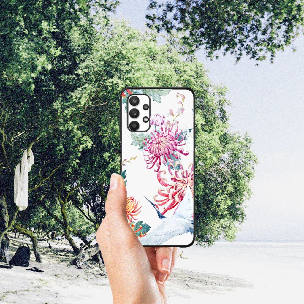Samsung Galaxy A32 5G Dierenprint Telefoonhoesje Bird Flowers B2C Telecom