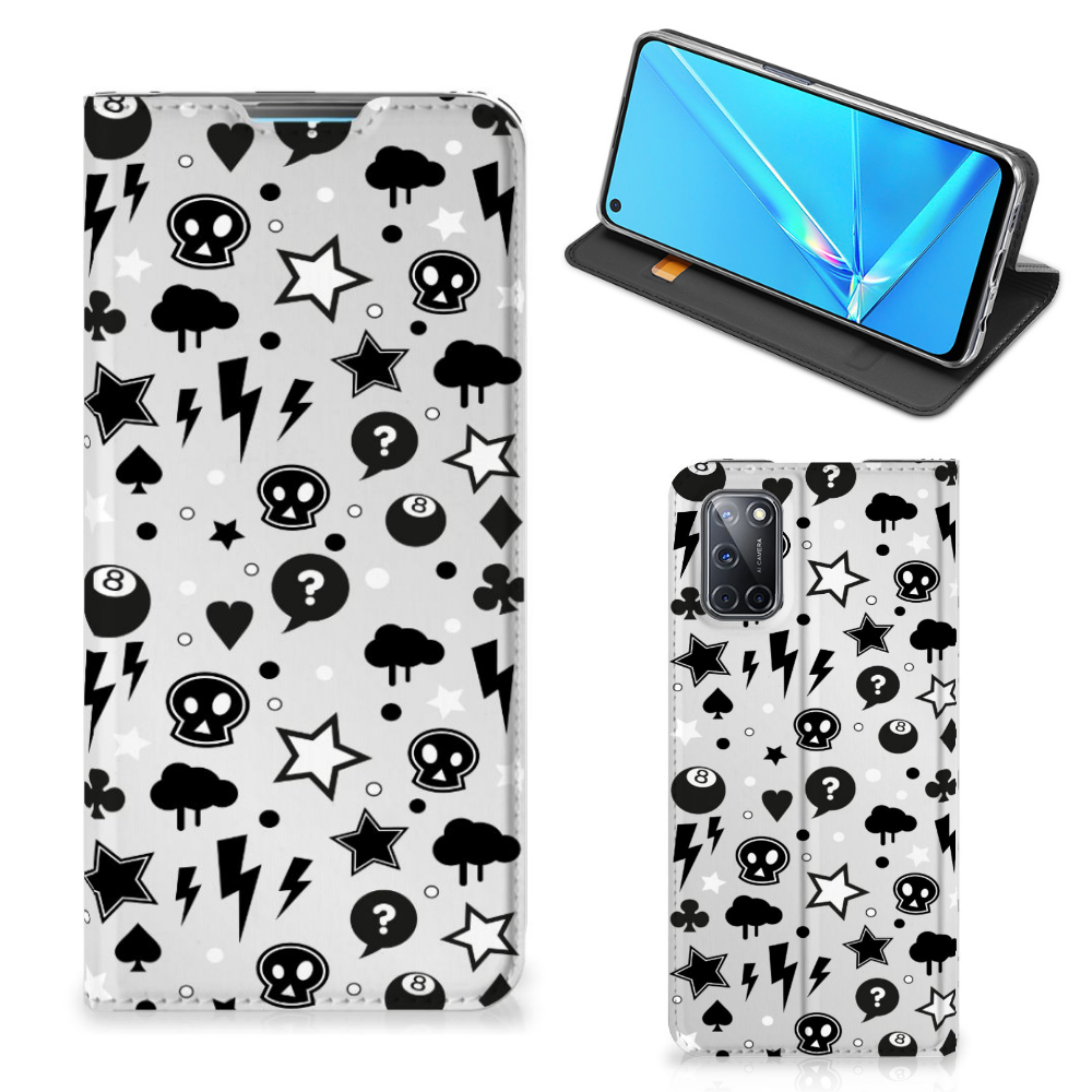 Mobiel BookCase OPPO A52 | A72 Silver Punk - B2C Telecom