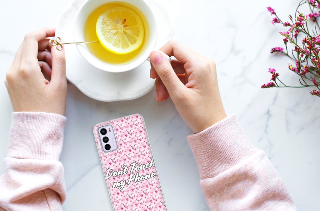 Motorola Moto G42 Silicone-hoesje Flowers Pink DTMP B2C Telecom