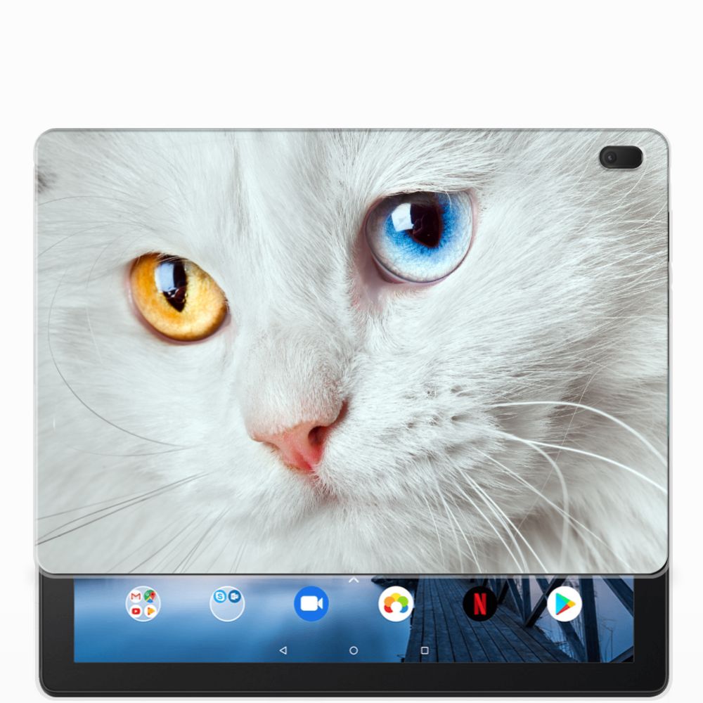 Lenovo Tab E10 Back Case Witte Kat