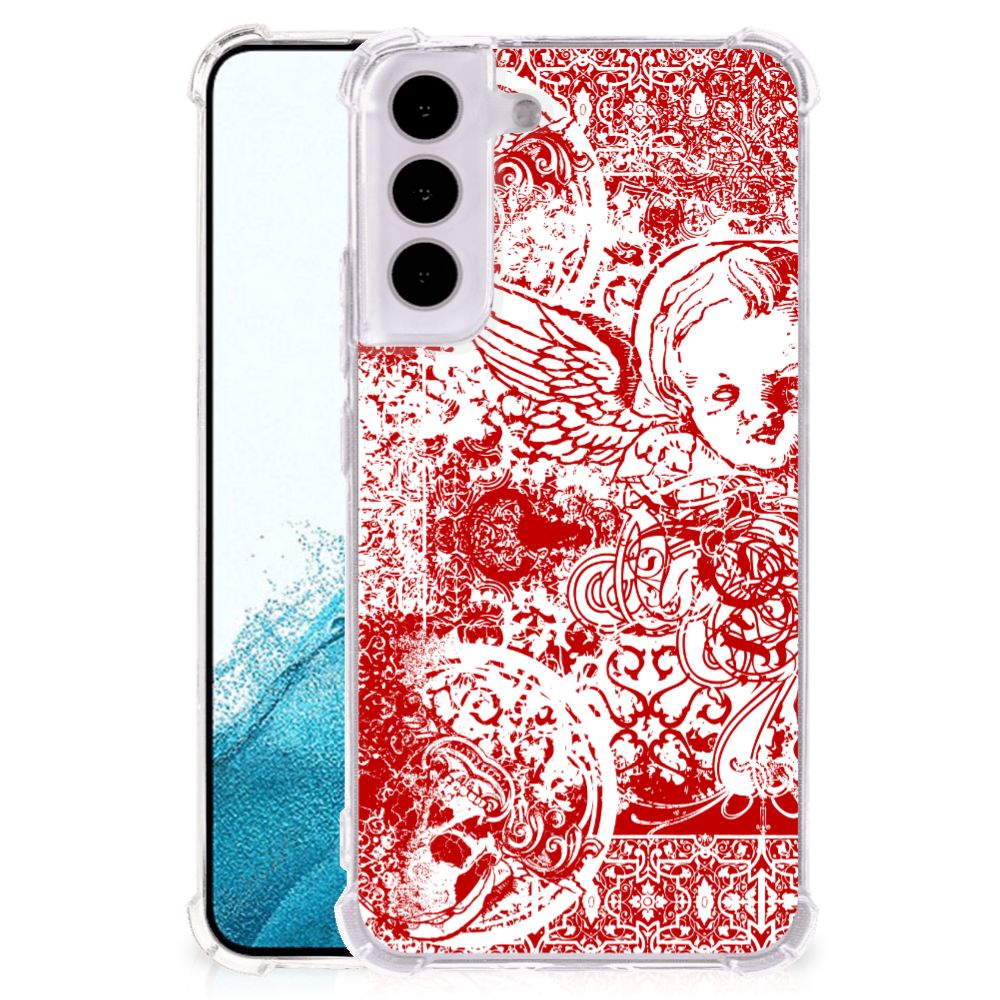 Extreme Case Samsung Galaxy S22 Angel Skull Rood