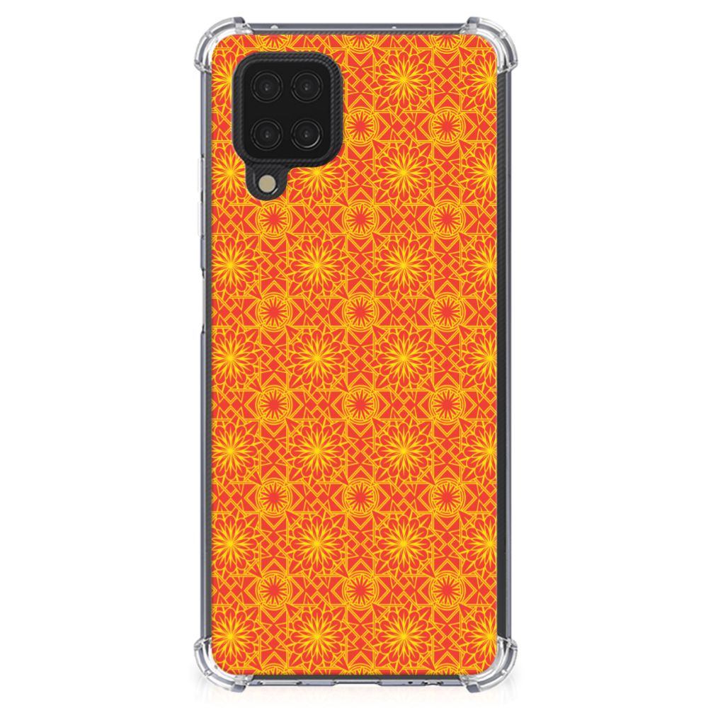 Samsung Galaxy A12 Doorzichtige Silicone Hoesje Batik Oranje - B2C Telecom